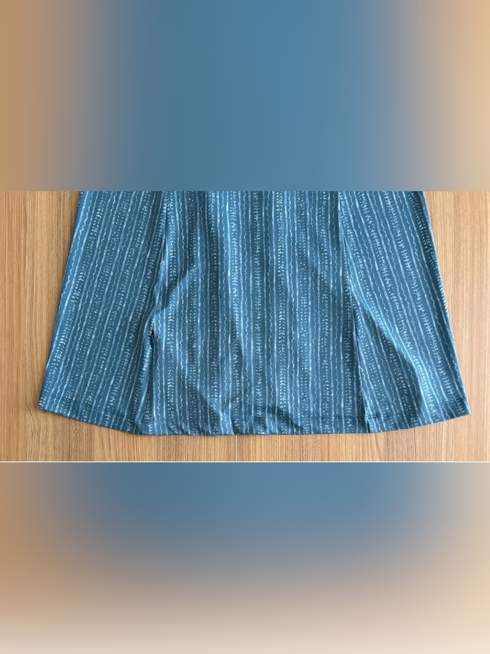 Title Nine Steadfast Convertible Dress M Ajrak Stripe Teal Stretchy Outdoors - Picture 7 of 13